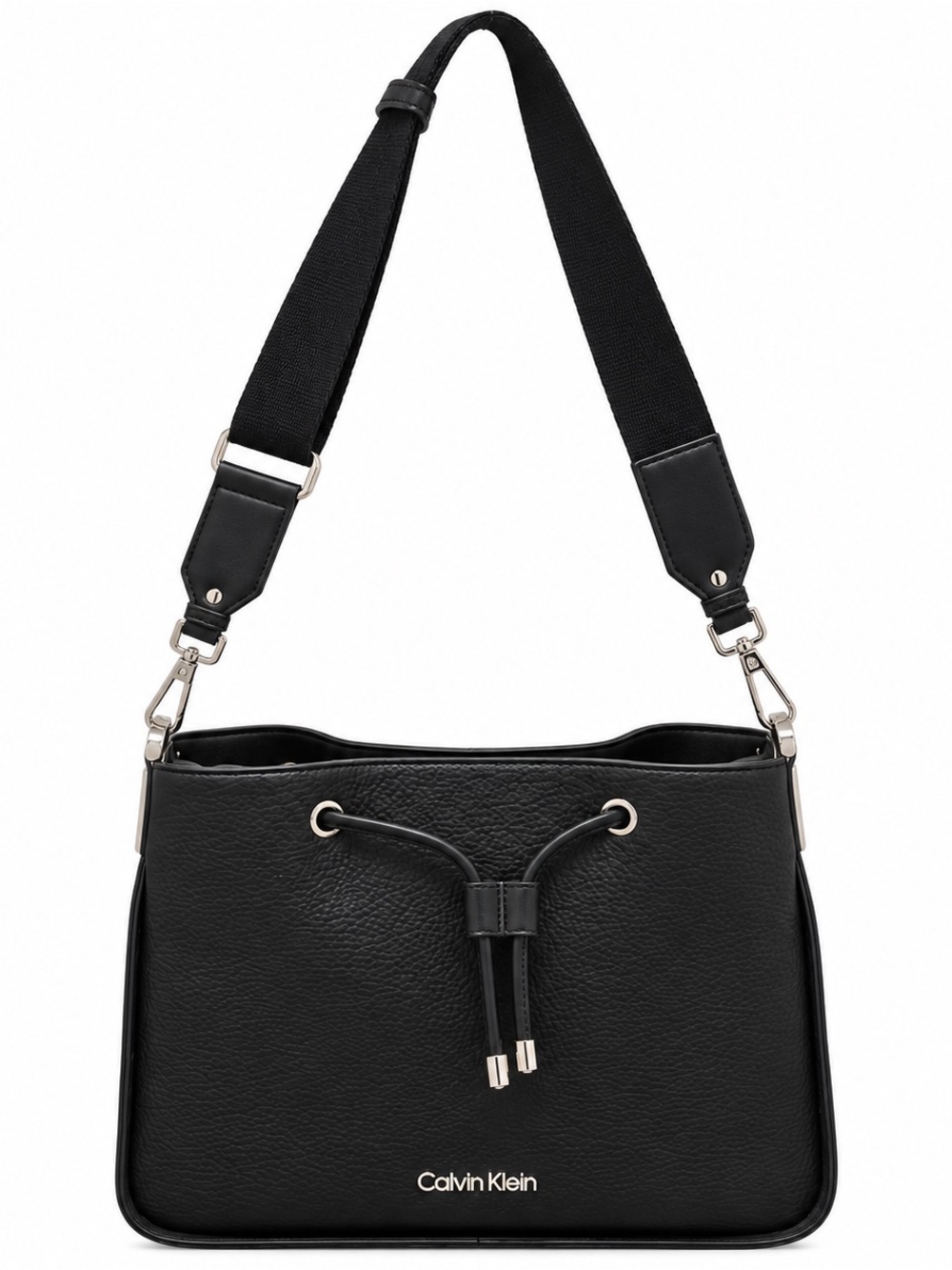 Calvin Klein Black Drawstring Crossbody Shoulder Bag